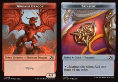 Dinosaur Dragon (0004) // Treasure (0011) Double-Sided Token - Foil